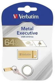USB kľúč Exclusive Metal, 64GB, USB 3.0, VERBATIM zlatá